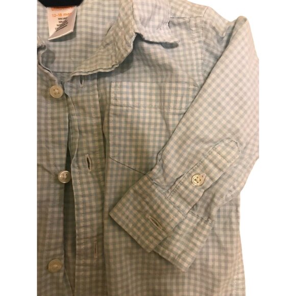 Gymboree Baby Boys Gingham Check Long-Sleeve Shirt 12-18M - Picture 3 of 4